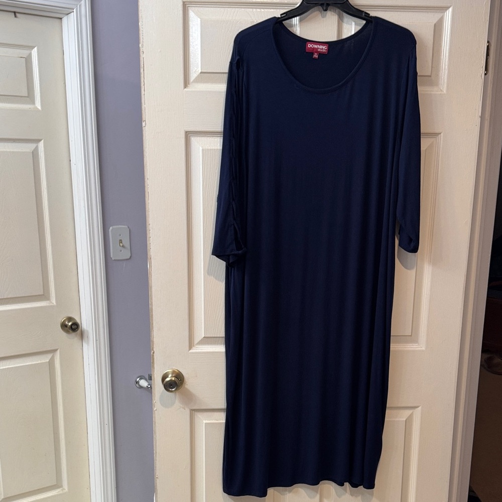 Chic Downing Studio Anaheim Navy Lace-Up Sleeve Sleep Dress 4X